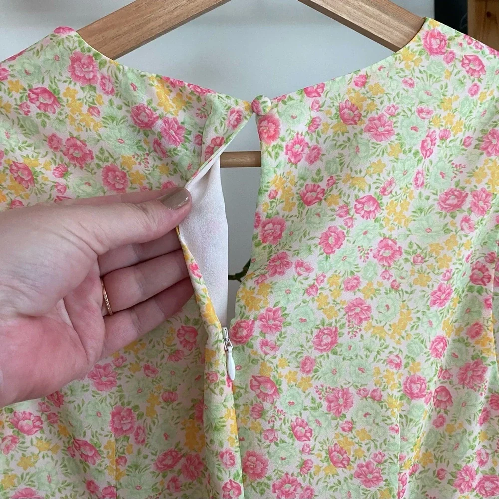 REVOLVE Majorelle Elaine Midi Dress Floral Pink Lemonade Multi XS - Picture 11 of 16